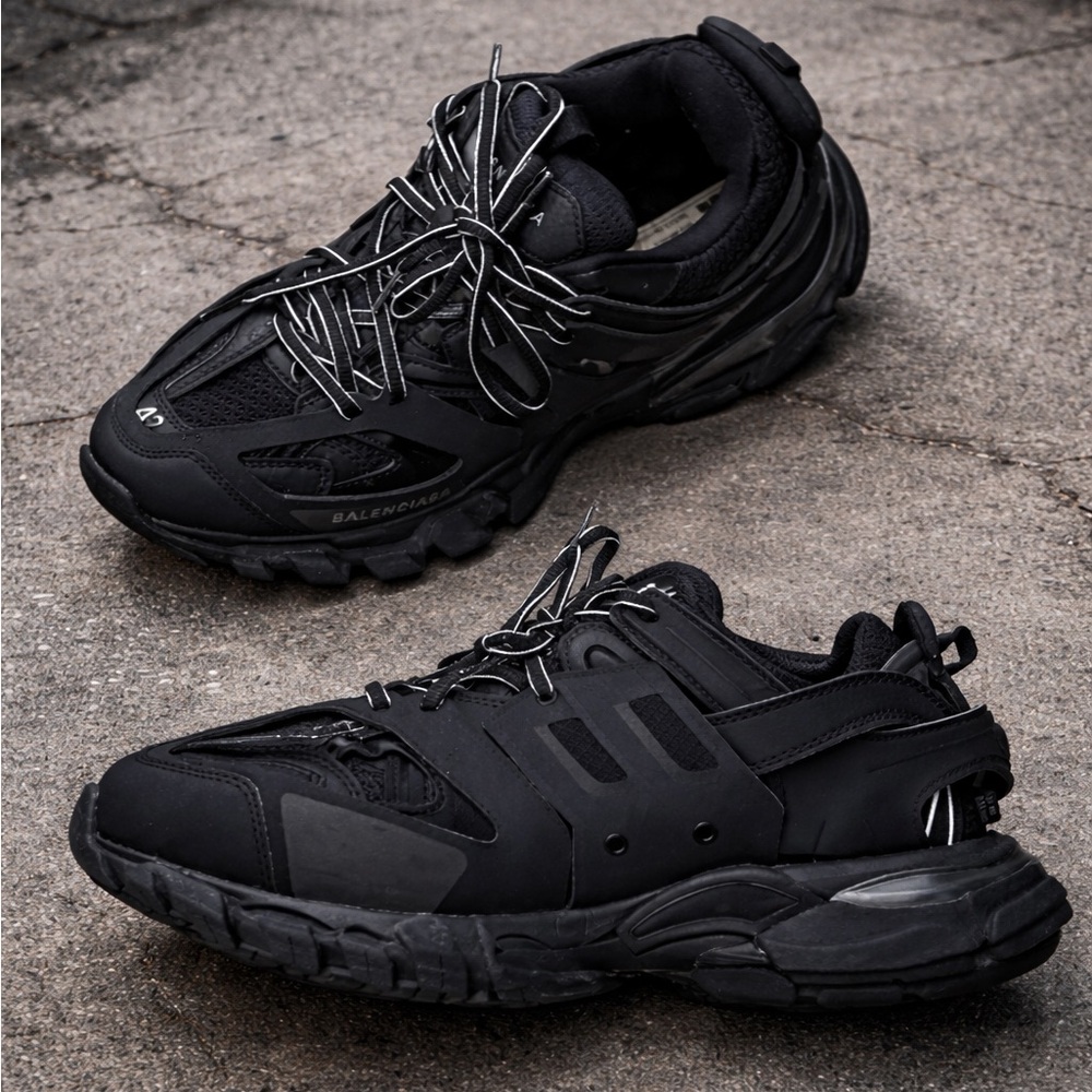 Balenciaga LED Track Trainer Low Top Chunky Sneakers Black US 8-9
